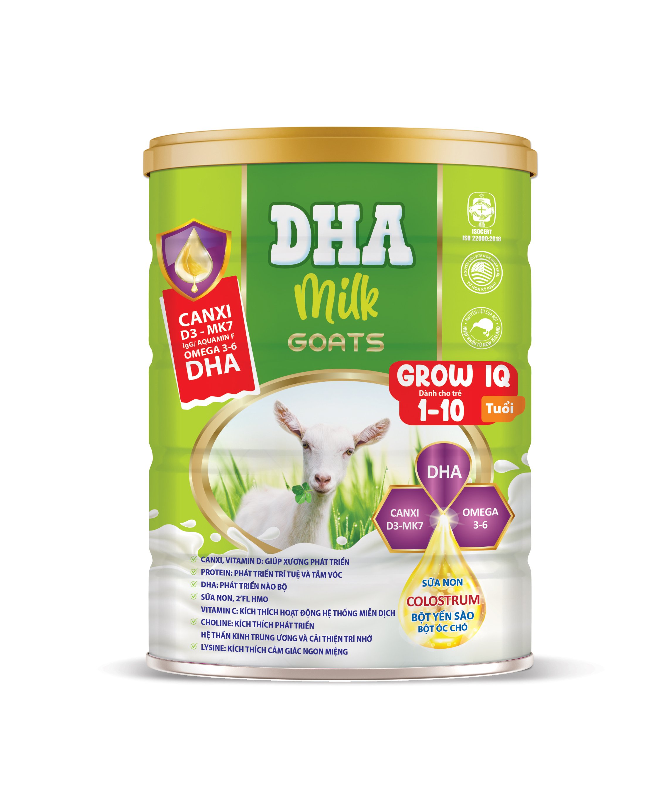 Sữa Dê DHA MILK GOATS GROW IQ 900G